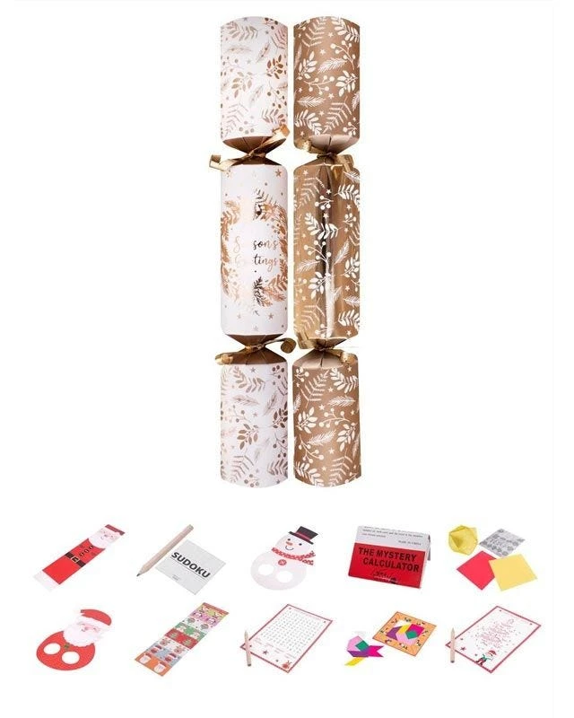 Gold Wreath Family Crackers - 12" (10pk) 3 Gold Wreath Family Crackers - 12" (10pk)