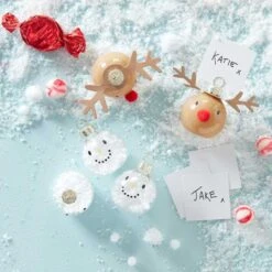 Reindeer & Snowman Christmas Place Card Holders - 6cm (6pk)
