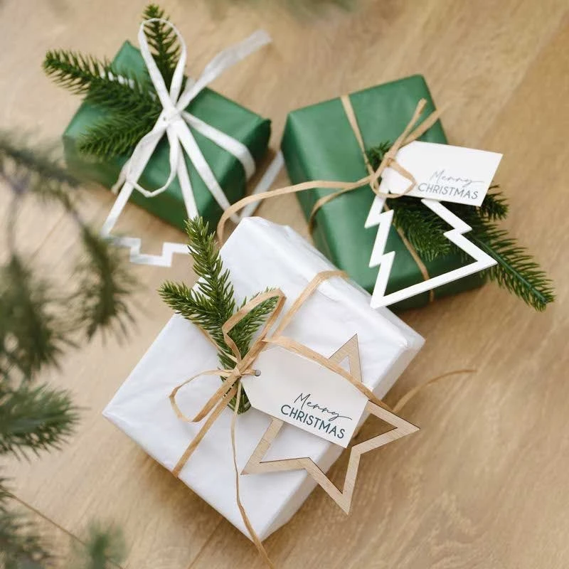 Ribbon, Foliage, Tags & Wooden Present Toppers Set 4 Ribbon, Foliage, Tags & Wooden Present Toppers Set - Image 2
