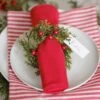 Foliage & Berry Christmas Napkin Rings (6pk) -Festive Home 23 xmasacc535