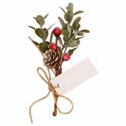Red Berry Sprig Place Card Holders - 15cm (6pk) -Festive Home 23 xmasacc536a2