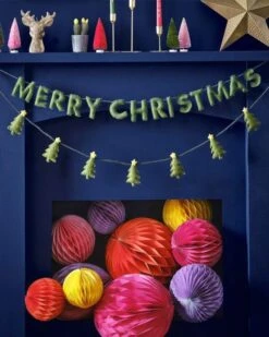 Green Felt Merry Christmas Bunting 5 Green Felt Merry Christmas Bunting -Festive Home 23 xmasbunt020a1