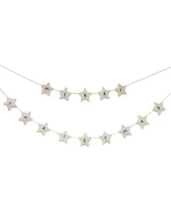 White Felt Merry Christmas Stars Bunting