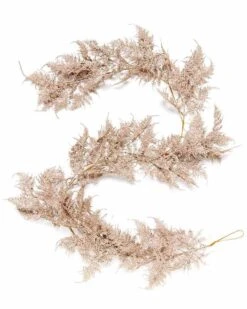 Champagne Glitter Asparagus Fern Garland - 1.8m