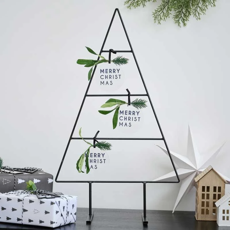 Black Metal Christmas Tree Alternative Decoration 3 Black Metal Christmas Tree Alternative Decoration