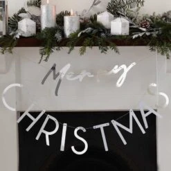 Silver Acrylic Merry Christmas Banner - 82cm