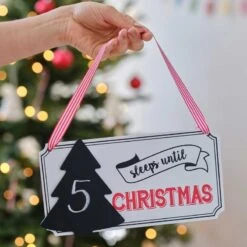 Sleeps Until Christmas Wooden Sign - 21.5cm