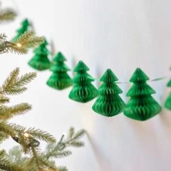 Green Honeycomb Trees Paper Garland - 2m