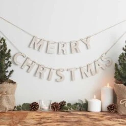 Wooden Merry Christmas Banner - 1.5m