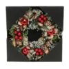 30cm Snowy Red Bauble/Clear Beads Wreath -Festive Home 23 xmasdec519