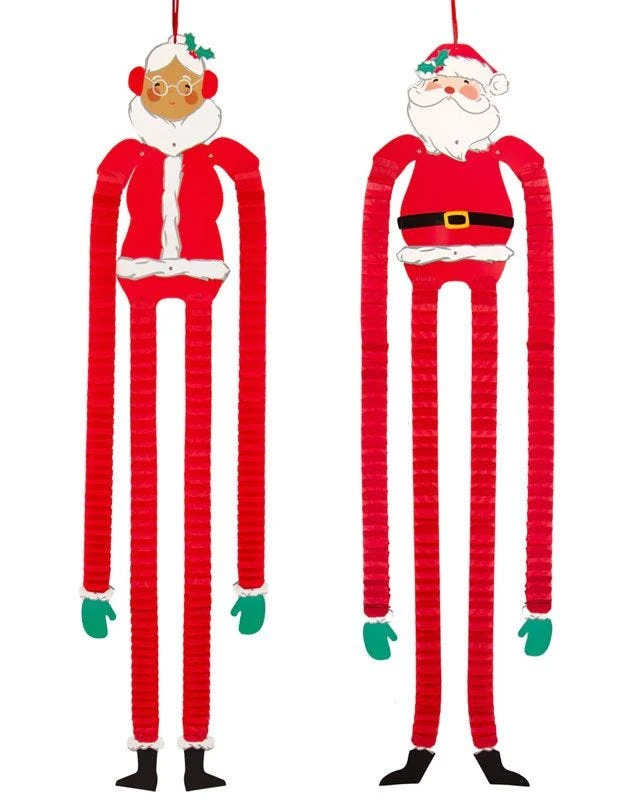 Mr & Mrs Claus Hanging Decorations (2pk) 3 Mr & Mrs Claus Hanging Decorations (2pk)