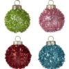 Multicoloured Tinsel Bauble Place Card Holders (4pk) -Festive Home 23 xmasplac016