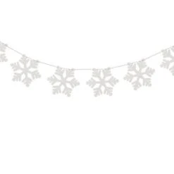 White Wooden Snowflake Bunting - 2m
