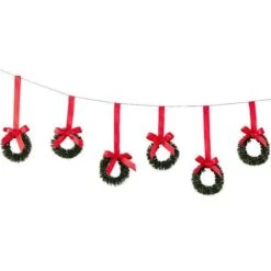 Hanging Wreaths With Velvet Ribbon