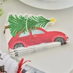 Festive Car Paper Napkins - 33cm (16pk)