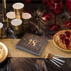 Gold Glitter Table Runner - 18cm -Festive Home 4 14676