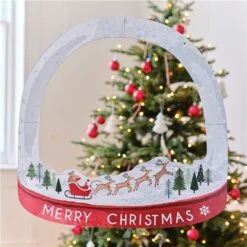 Customisable Snowglobe Christmas Photo Booth Frame -Festive Home 4 25071