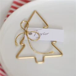 Gold Metal Christmas Tree Place Card Holders (4pk) -Festive Home 4 25076