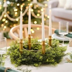 Gold Circular Candle Holder -Festive Home 4 25159