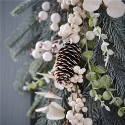 Green And White Foliage Door Swag 7 Green And White Foliage Door Swag -Festive Home 4 25163