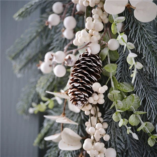 Green And White Foliage Door Swag 5 Green And White Foliage Door Swag - Image 3