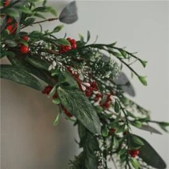 Green And Red Foliage Wreath -Festive Home 4 25165