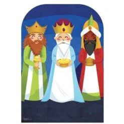 Three Kings Christmas Child Stand In Cardboard Cutout - 131cm X 91cm