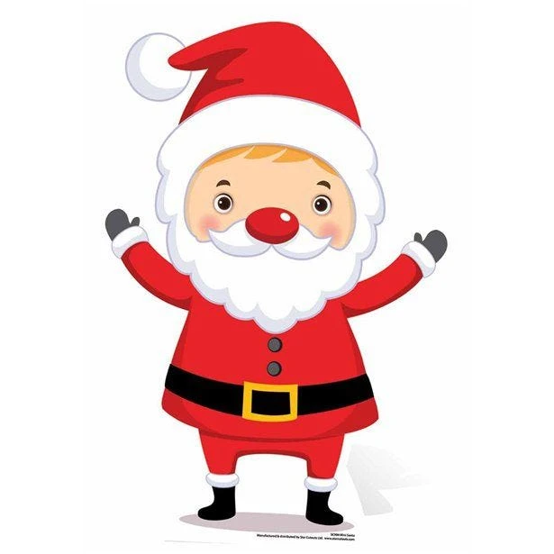 Christmas Santa Cardboard Cutout - 87cm X 60cm 3 Christmas Santa Cardboard Cutout - 87cm X 60cm