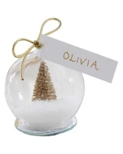Gold Glitter Snow Globe Place Cards - 6cm
