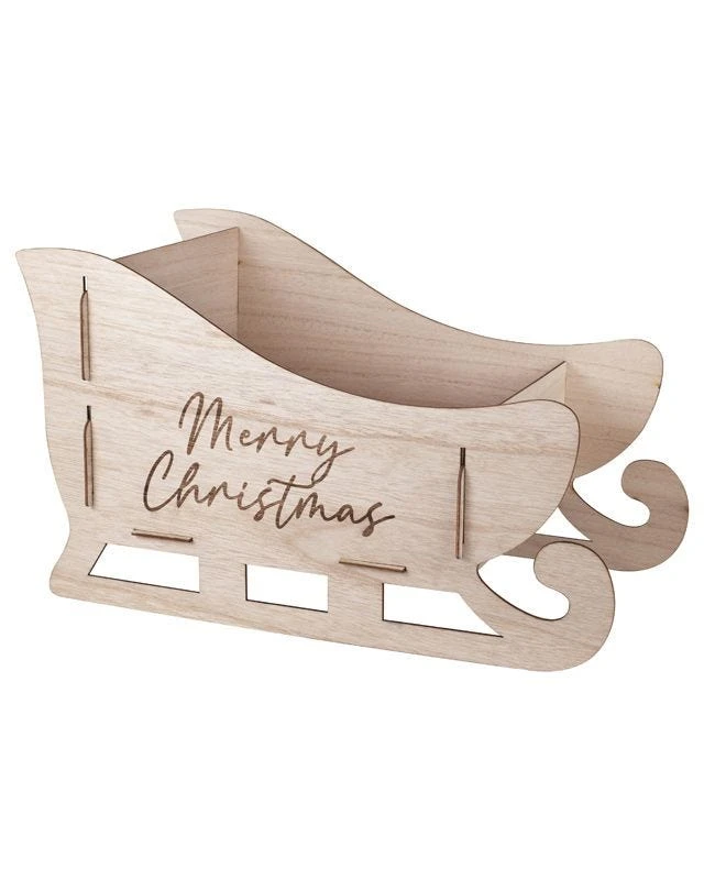 Wooden Sleigh Present Holder 3 Wooden Sleigh Present Holder