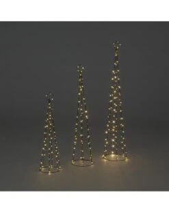 Warm White LED Iron Cone Towers (3pk)
